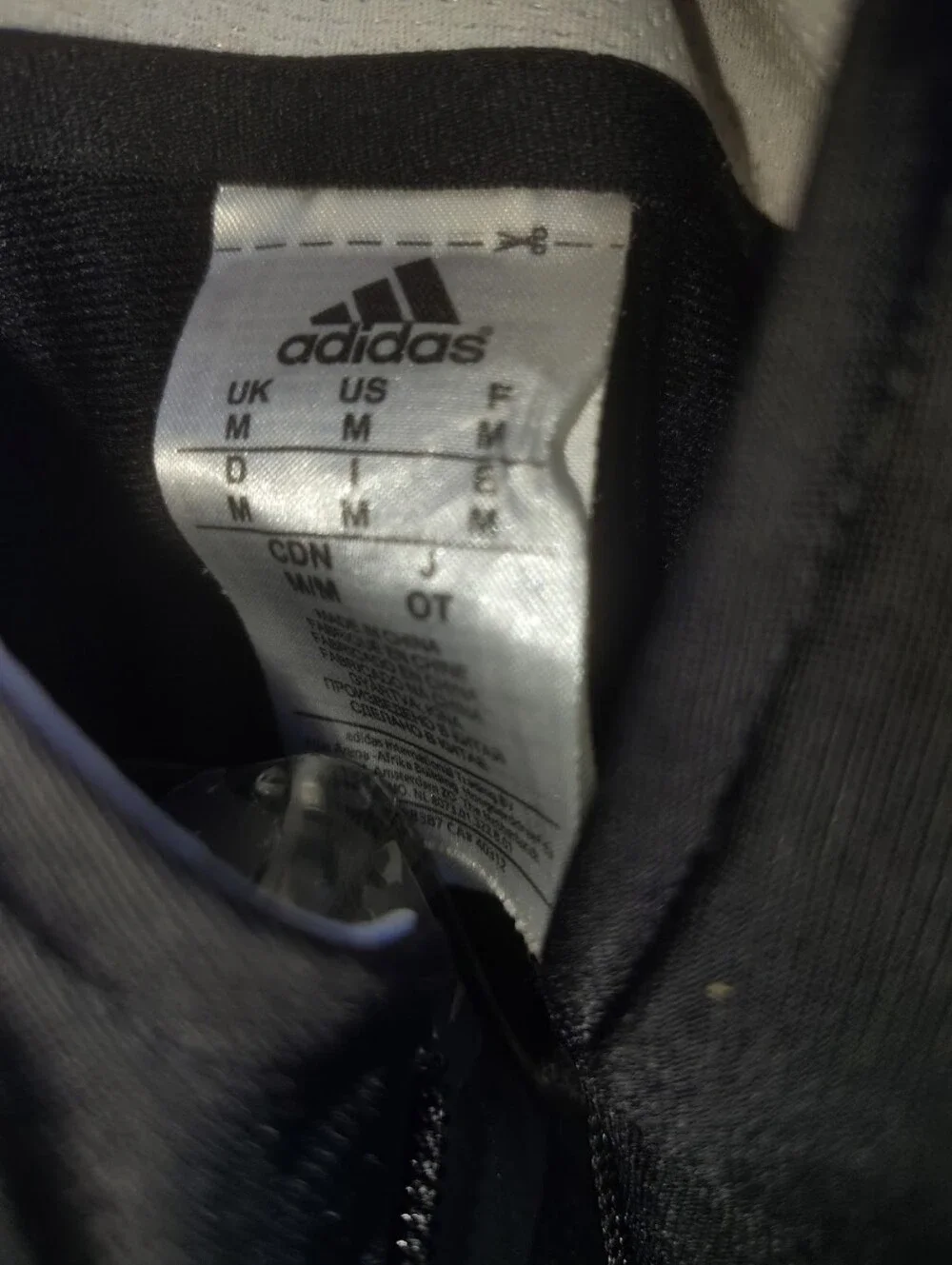 Adidas Women’s Black Track Jacket with White Stripes Medium